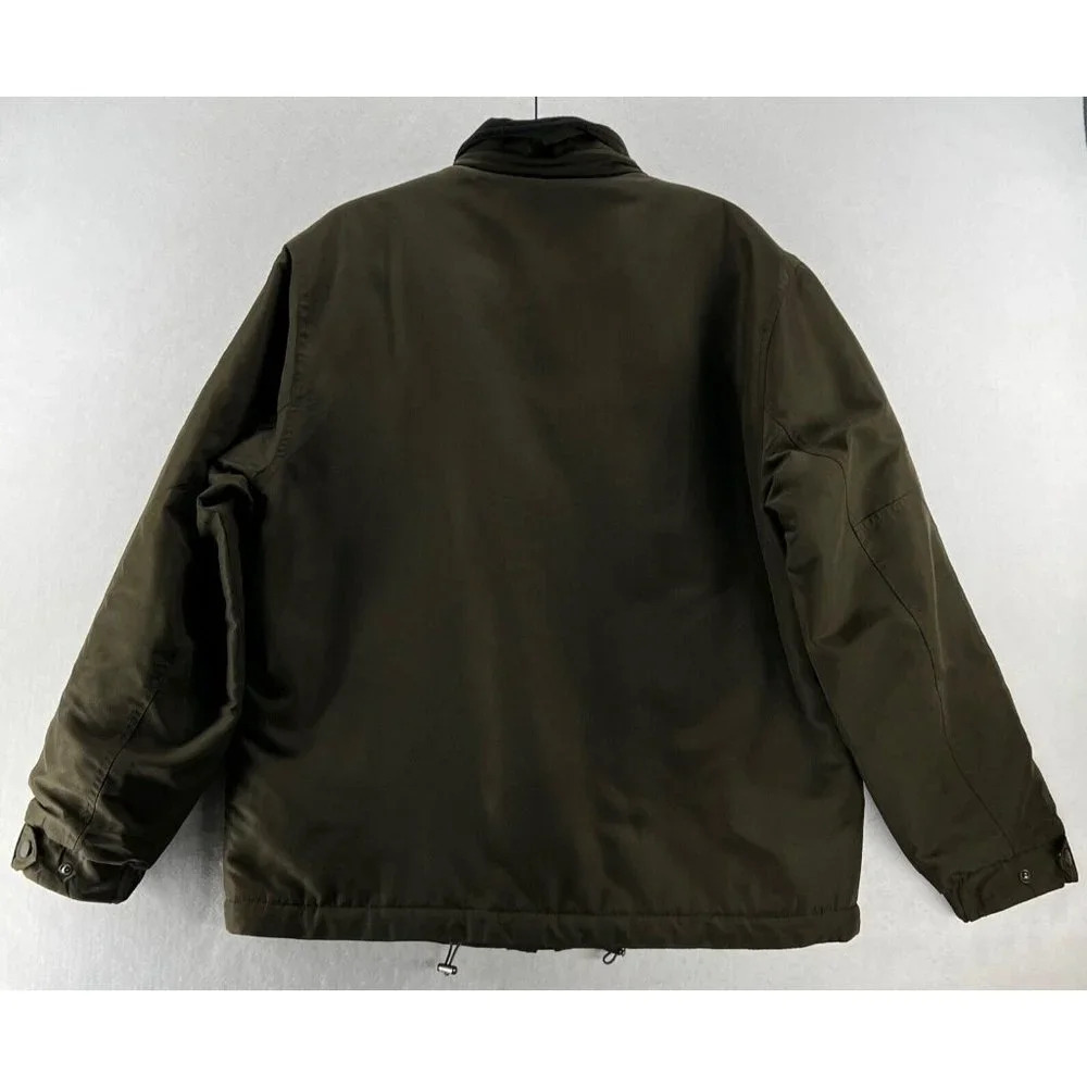 Dockers Soft Shell Jacket Mens Size M Full Zip Snap Fleece Lined Khaki Green - Picture 3 of 11